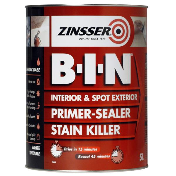 Zinsser B-I-N® Interior & Spot Exterior Primer-Sealer 5L