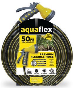 Aquaflex Premium 50m Knitted Hose with 7 Function Spray Head
