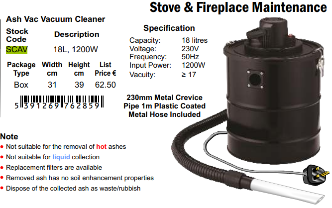 18L Ash Vacuum Double Chamber