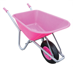 100L Pink PVC Garden Wheelbarrow Assembled