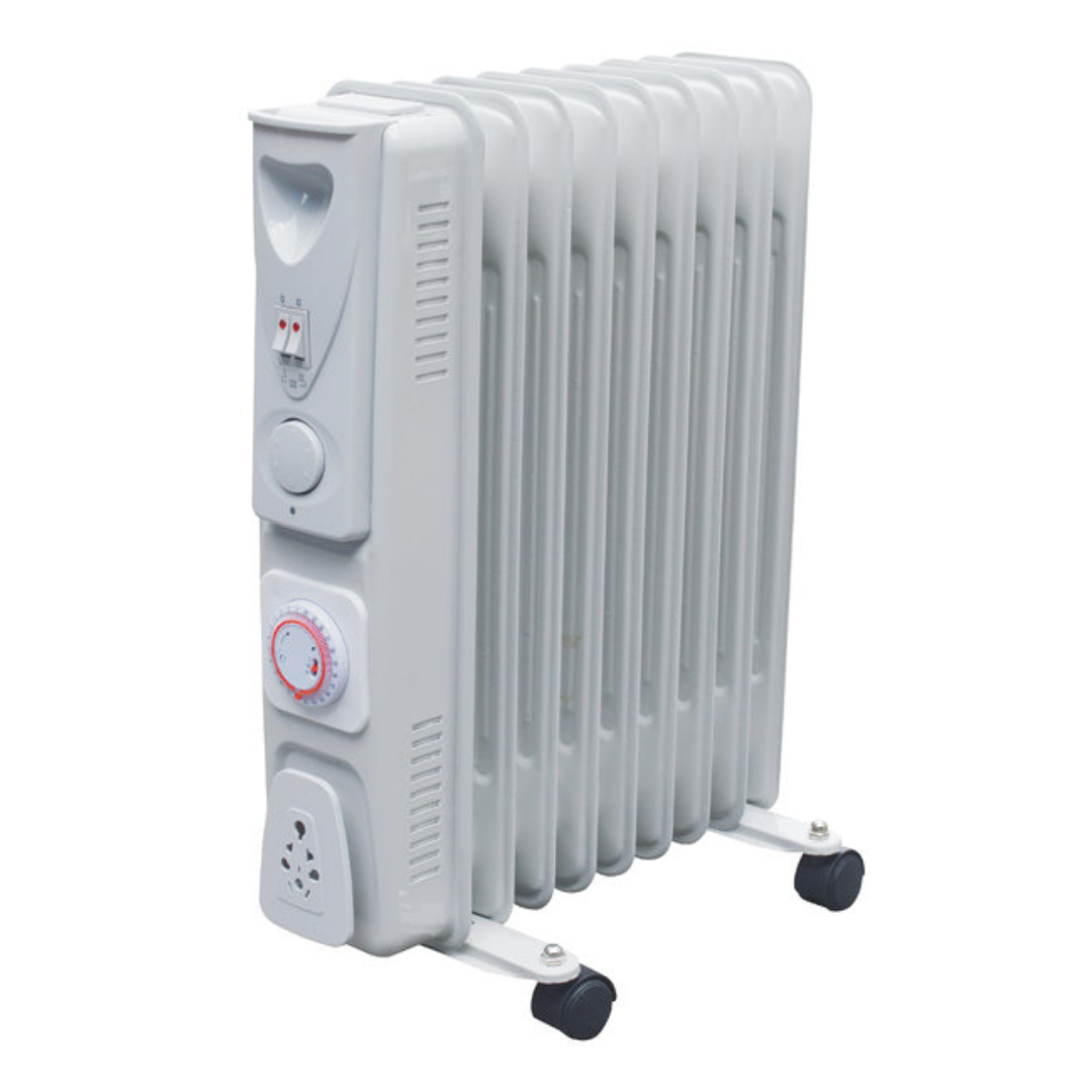 9 Fin Oil Filled Radiator 2000w With Timer