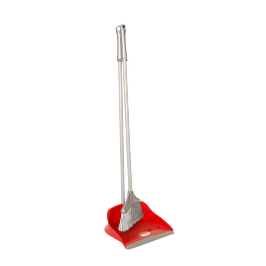 Dosco Long Handled Dustpan Set Red