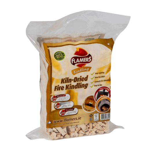 Packaged fire kindling with Flamers branding on a white background