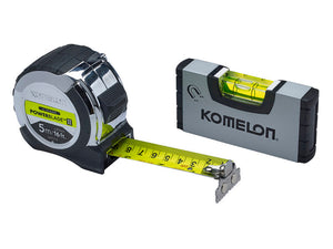 Komelon 5m (16ft) Tape with Mini-Level