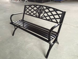 Metal Floral Bench