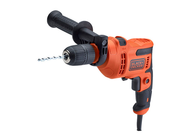 Black & Decker 500W Hammer Drill with 8 Piece Drill Bit Set