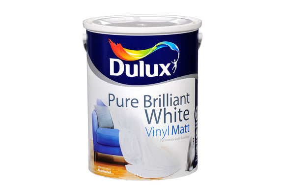 Dulux Vinyl Matt Pure Brilliant White 5L