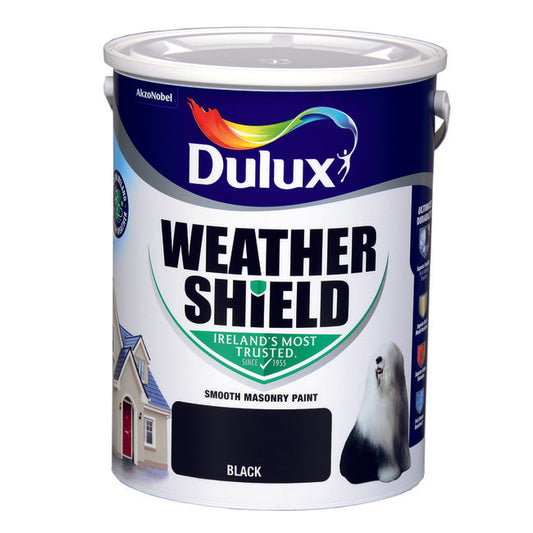 Dulux Weathershield Smooth Masonry Black 5L