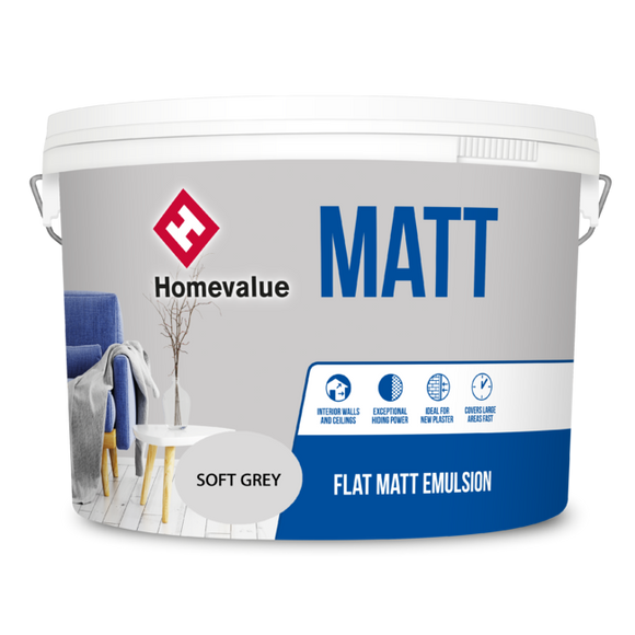 Homevalue Matt Emulsion Paint 10L Grey