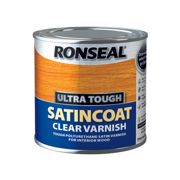 Ronseal Ultra Tough Varnish 250ml Satin Coat