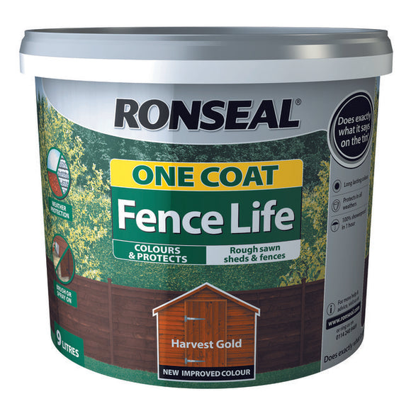One Coat Fence Life 9L Harvest Gold