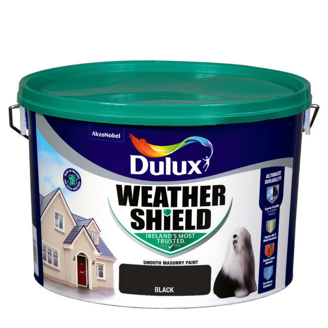Dulux Weathershield Smooth Masonry Black 10L