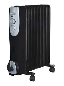 9 Fin Black Oil Filled Radiator 2000W