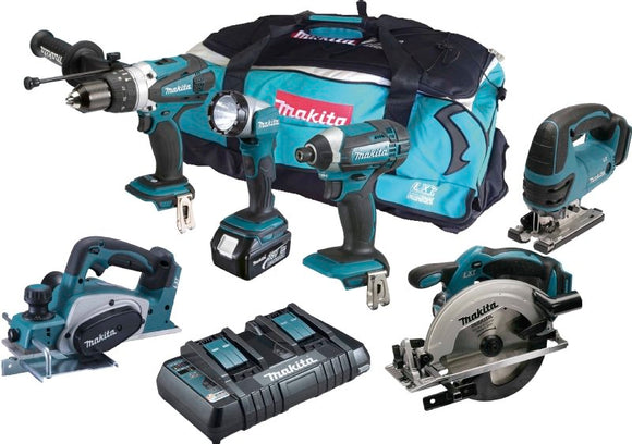 Makita DLX6067 18v 6 Piece Kit with 3x5.0ah Batteries