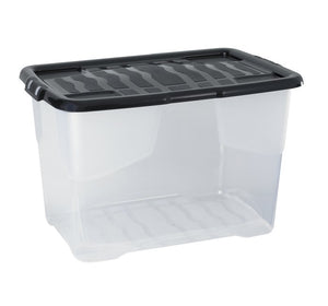 60L Curve Box Clear With Lid