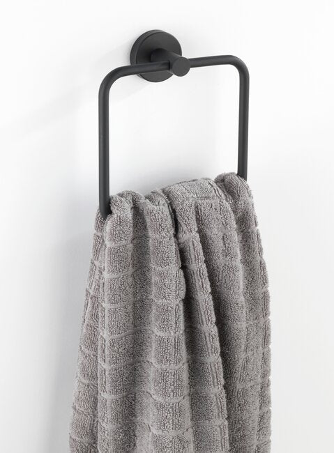 Wenko Bosio Matt Black Towel Ring