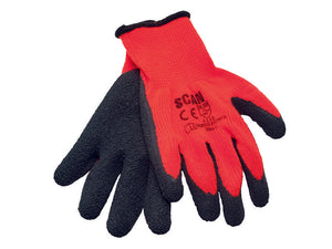 Scan Hi-Vis Latex Thermal Gloves (Pack of 5 Pairs)