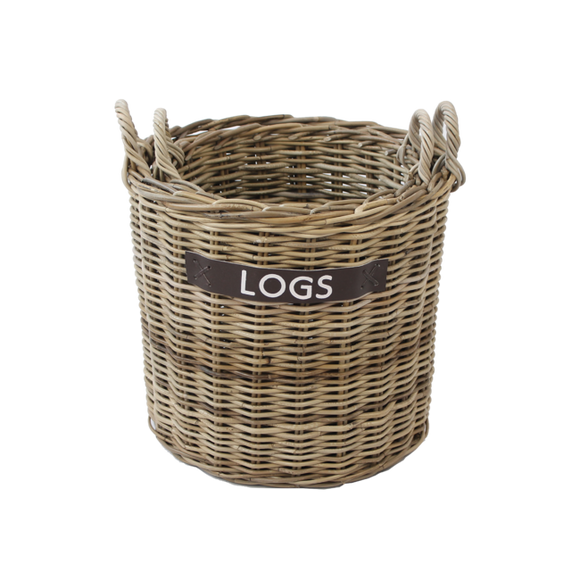 Premium Round Wicker Log Basket