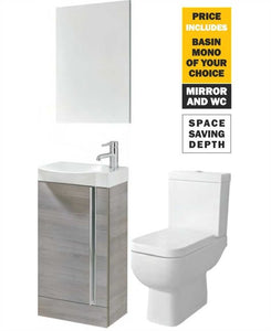 Sonas 45 Prague Floor Sandy Grey Unit & Tap & S600 Wc - *Special Offer